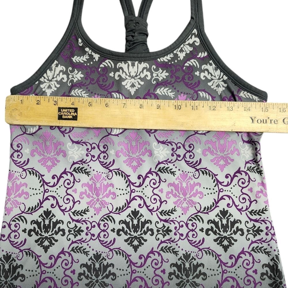 Athleta Gray and Purple Paisley Pavrita Tank Top. Sz. S - Picture 8 of 9